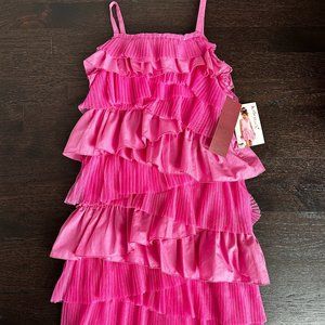 Kate Mack Biscotti Pink Ruffle Dress - Size 10